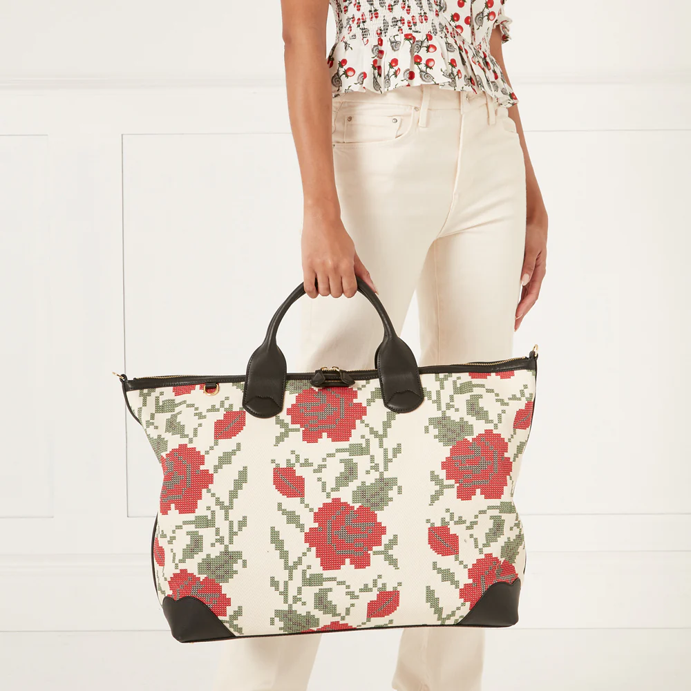 MULTI LARGE ROSE PRINT POPPINS BAG - Image 6
