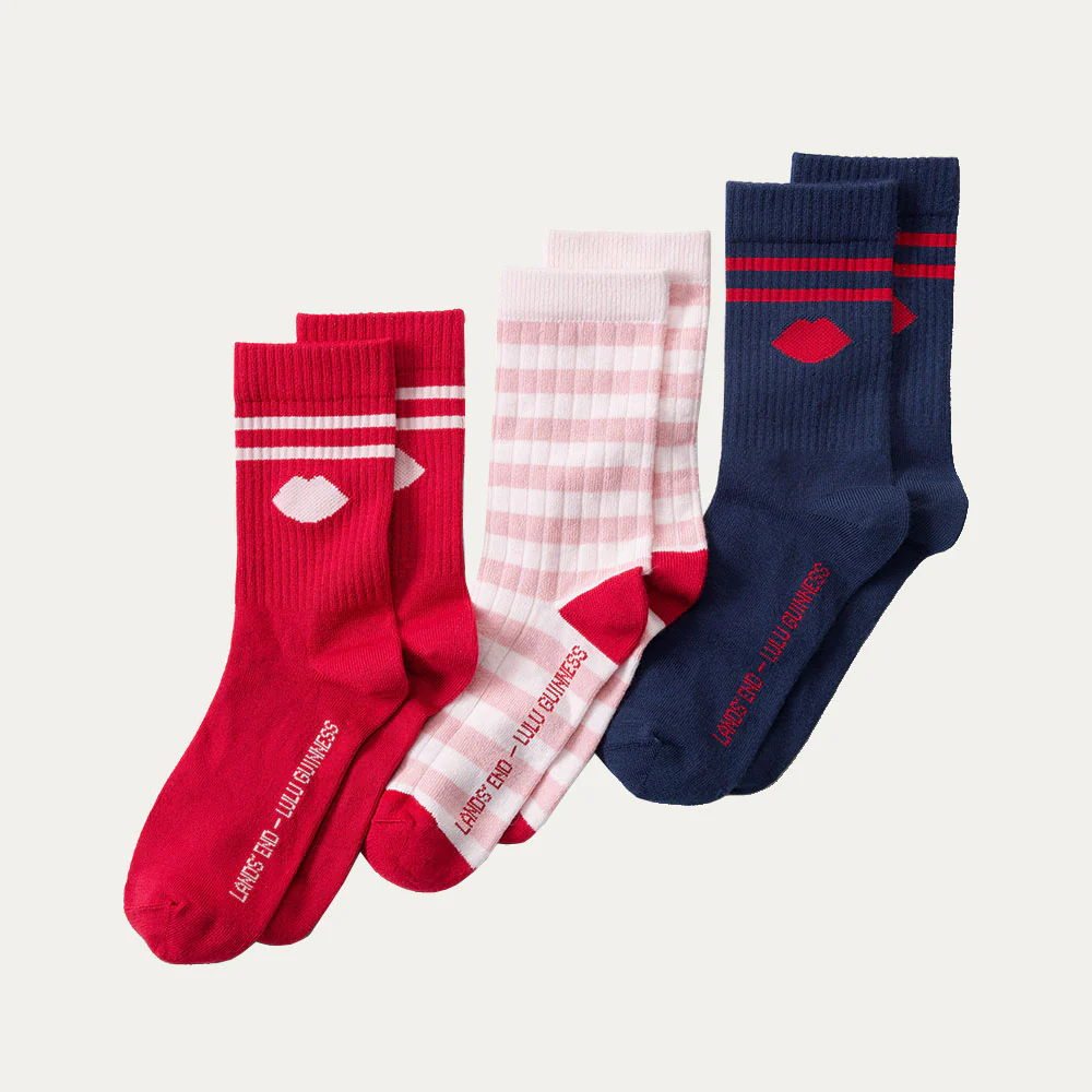 MULTI LG LIP SOCKS - 3 PAIRS