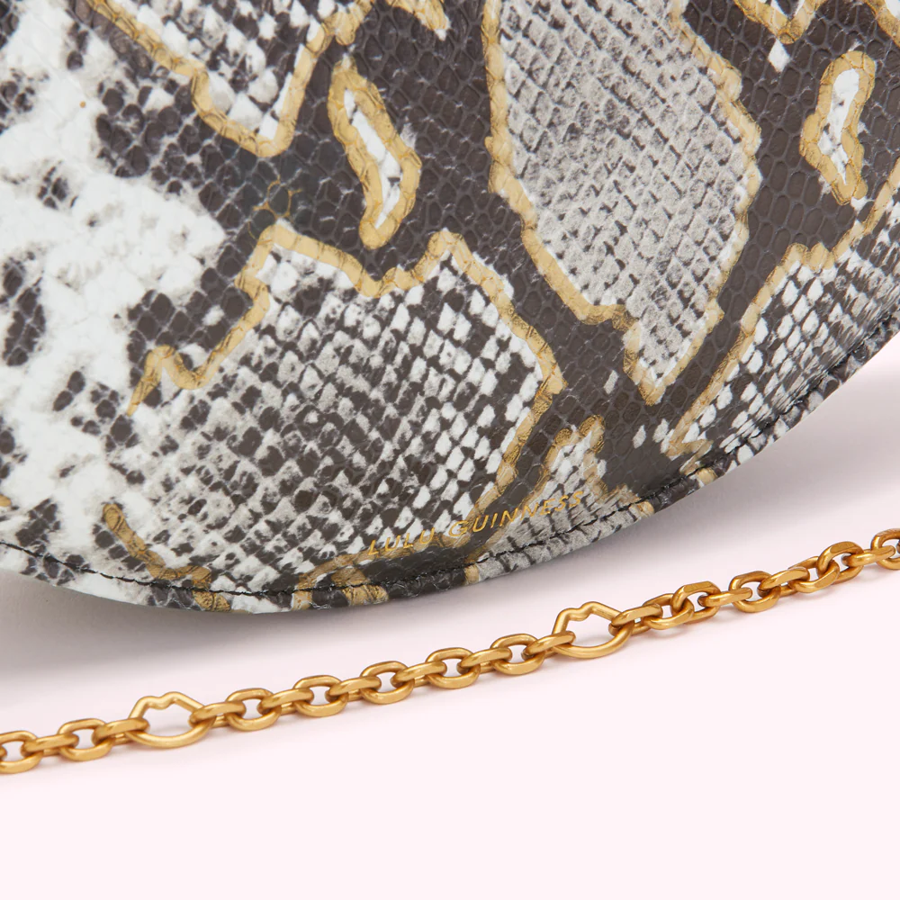 FAUX SNAKE PRINT LIPS CLUTCH BAG - Image 4