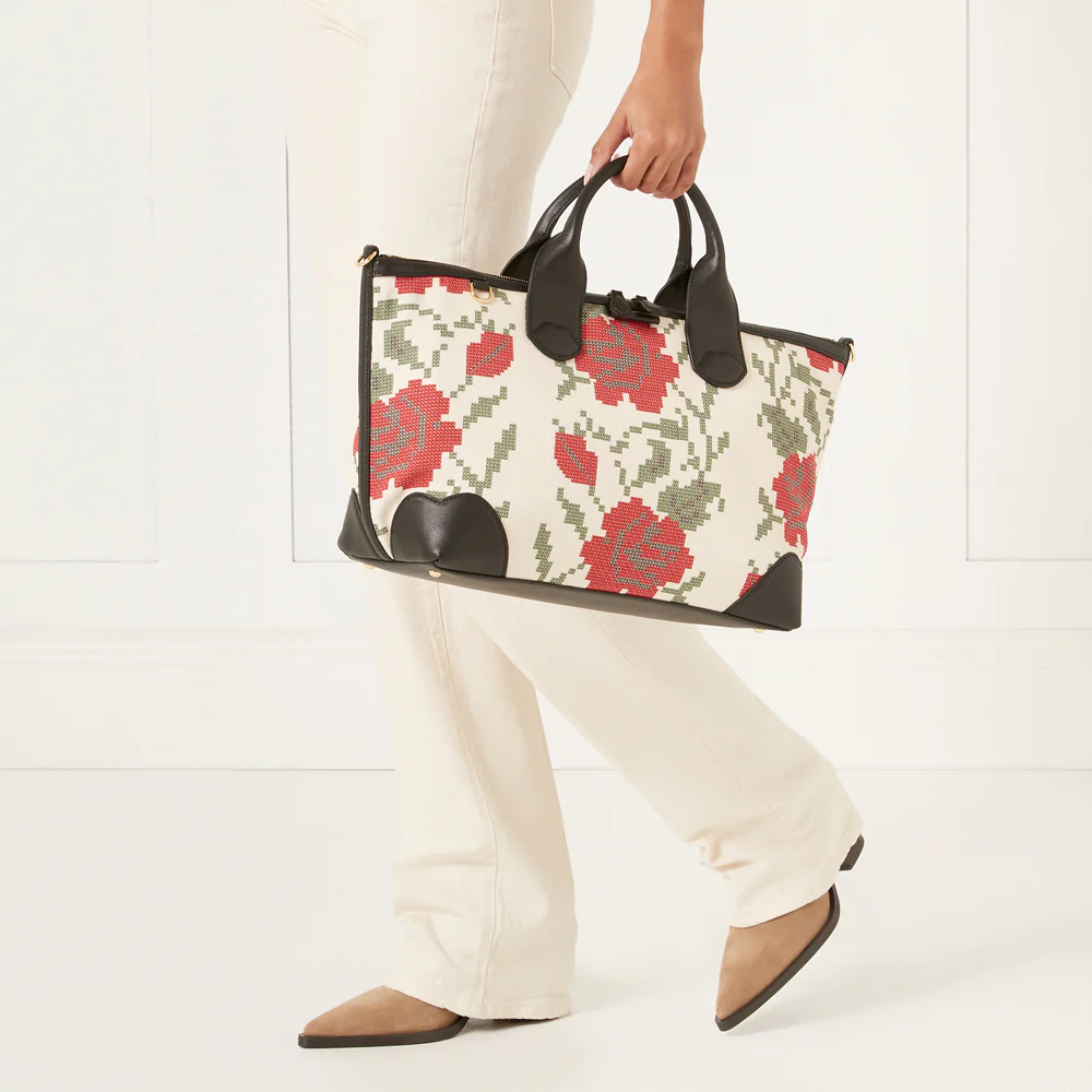 MULTI SMALL ROSE PRINT POPPINS BAG - Image 6
