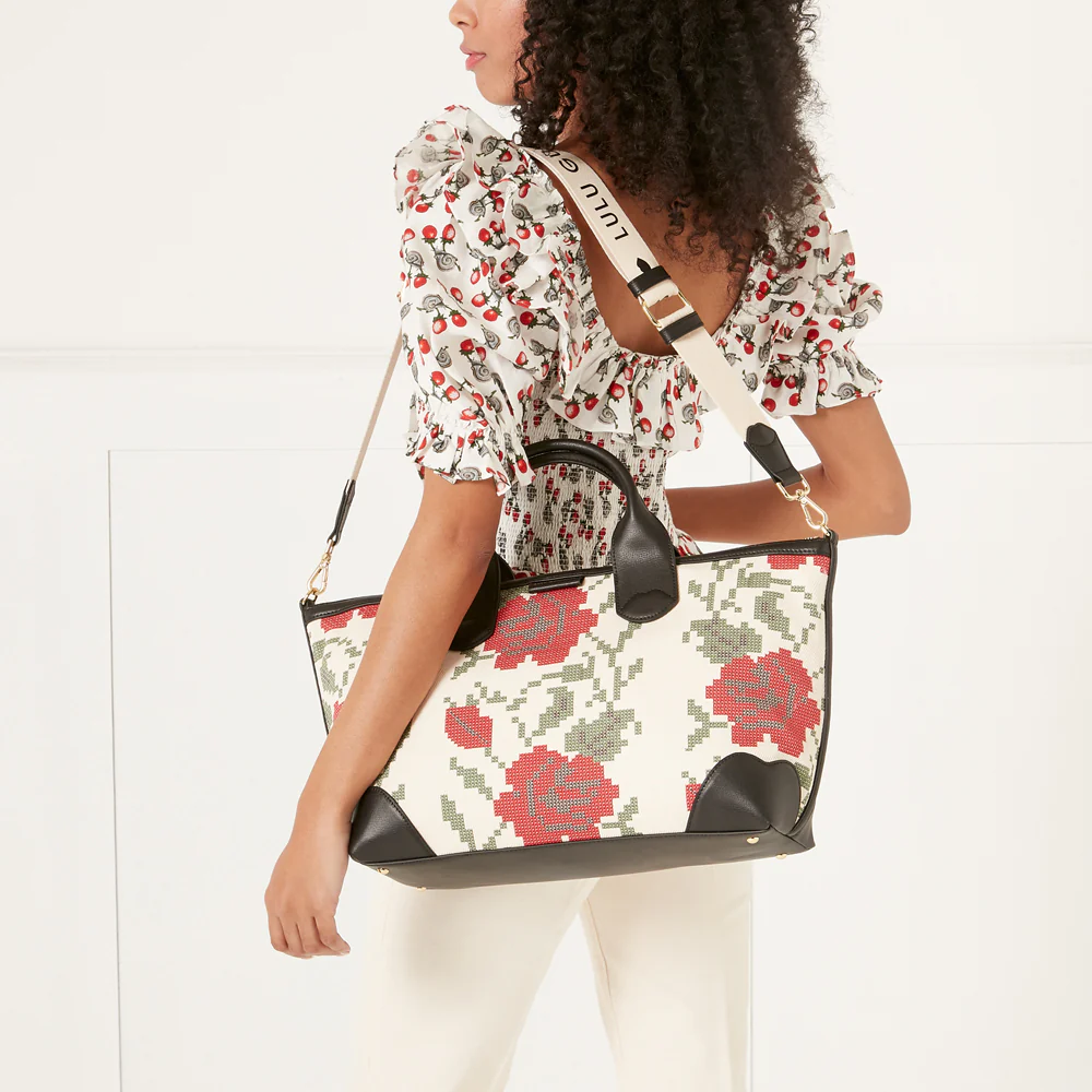 MULTI SMALL ROSE PRINT POPPINS BAG - Image 7