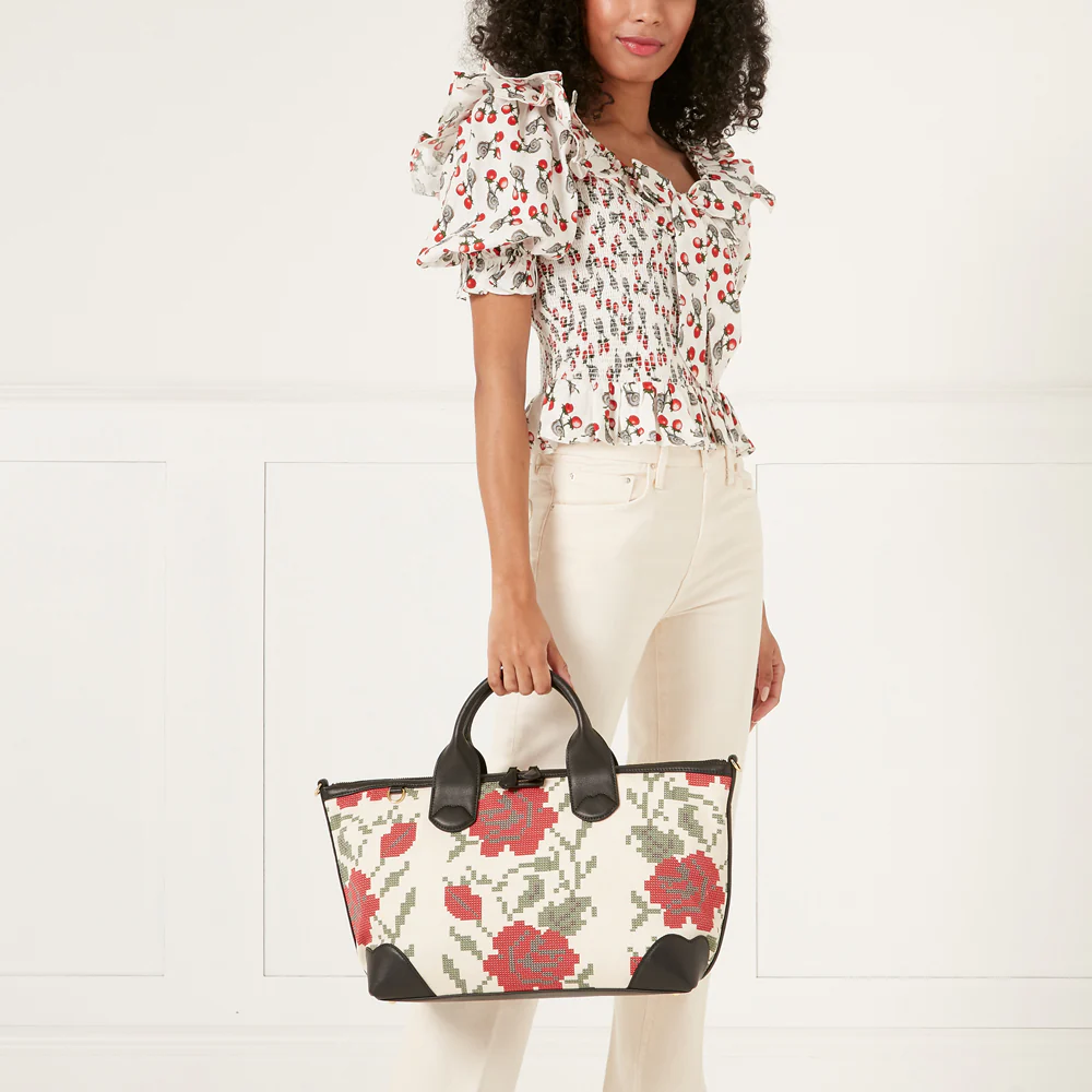 MULTI SMALL ROSE PRINT POPPINS BAG - Image 8