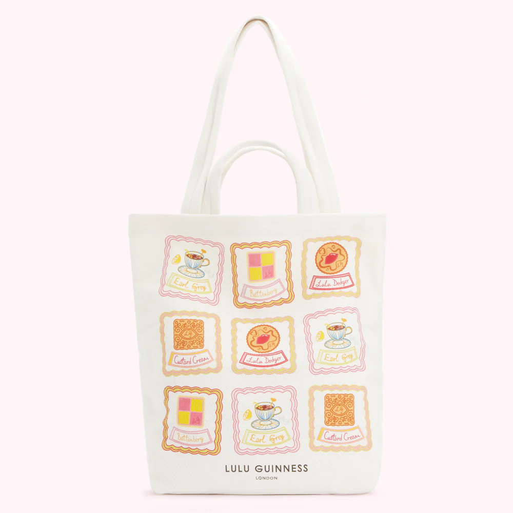 NATURAL HIGH TEA PRINT JEAN TOTE BAG