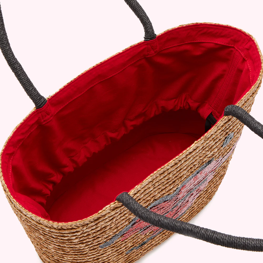 NATURAL STRAW BEAUTY SPOT SUZY TOTE BAG - Image 4