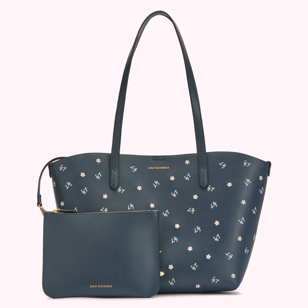 NAVY CHERRY BLOSSOM SMALL IVY TOTE - Image 2