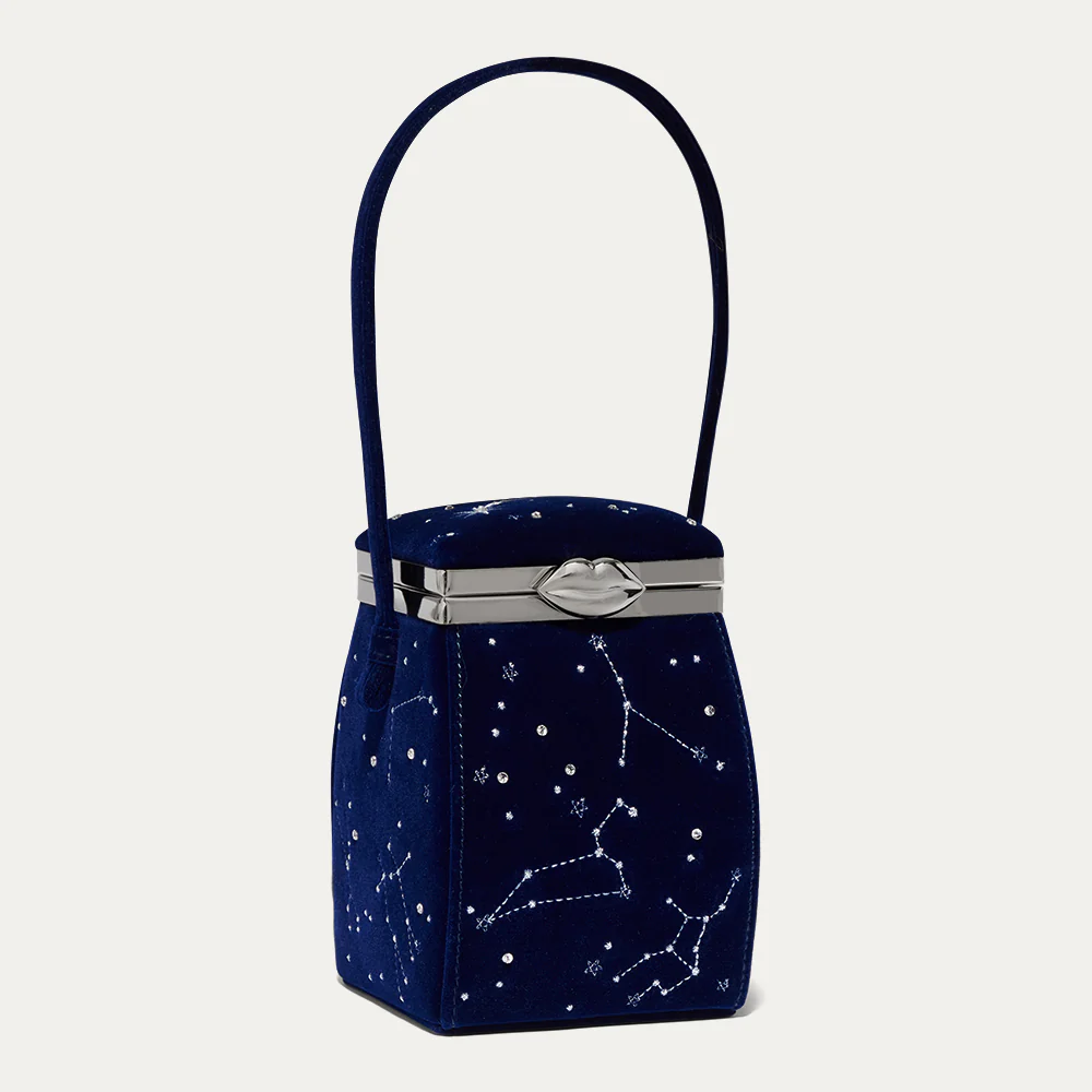 NAVY VELVET COSMIC HALLEY HANDBAG