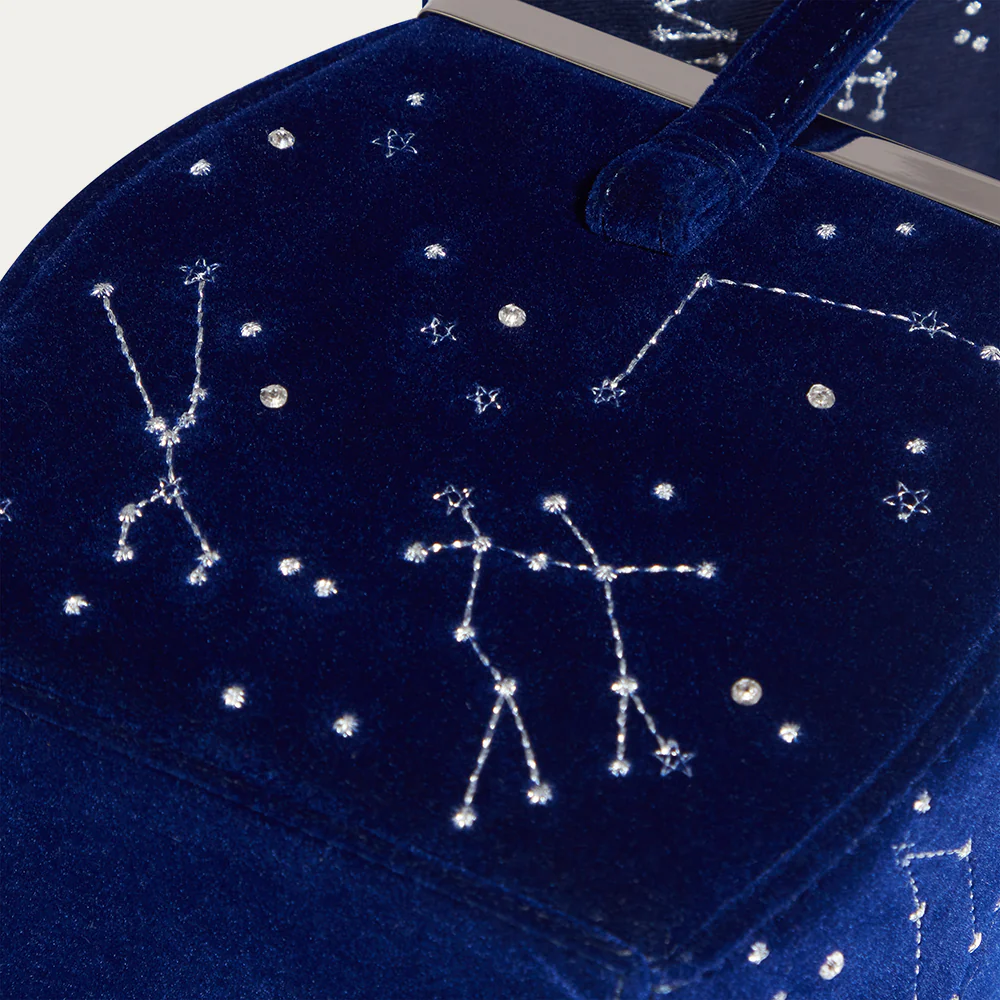 NAVY VELVET COSMIC HALLEY HANDBAG - Image 5