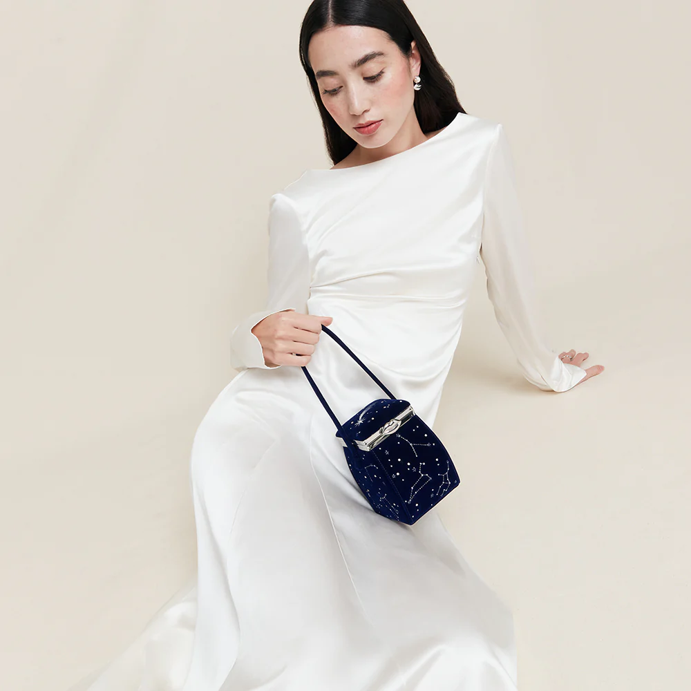 NAVY VELVET COSMIC HALLEY HANDBAG - Image 7