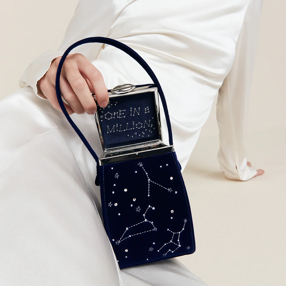 NAVY VELVET COSMIC HALLEY HANDBAG - Image 8