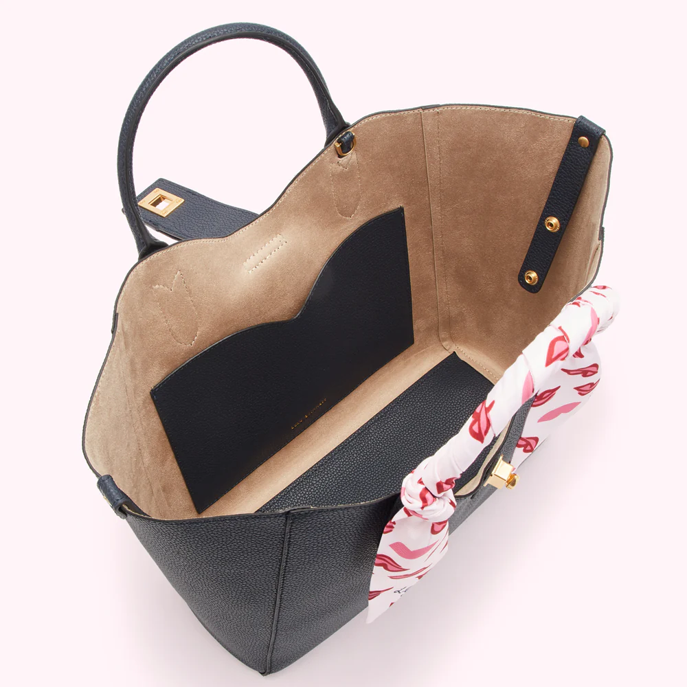 NAVY LIP TURNLOCK SCARF LUELLA TOTE BAG - Image 2