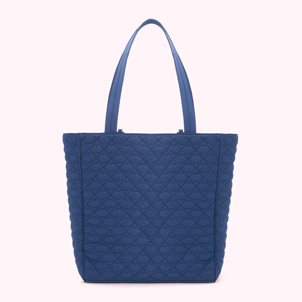 NAVY QUILTED LIPS LYRA TOTE BAG - Image 2