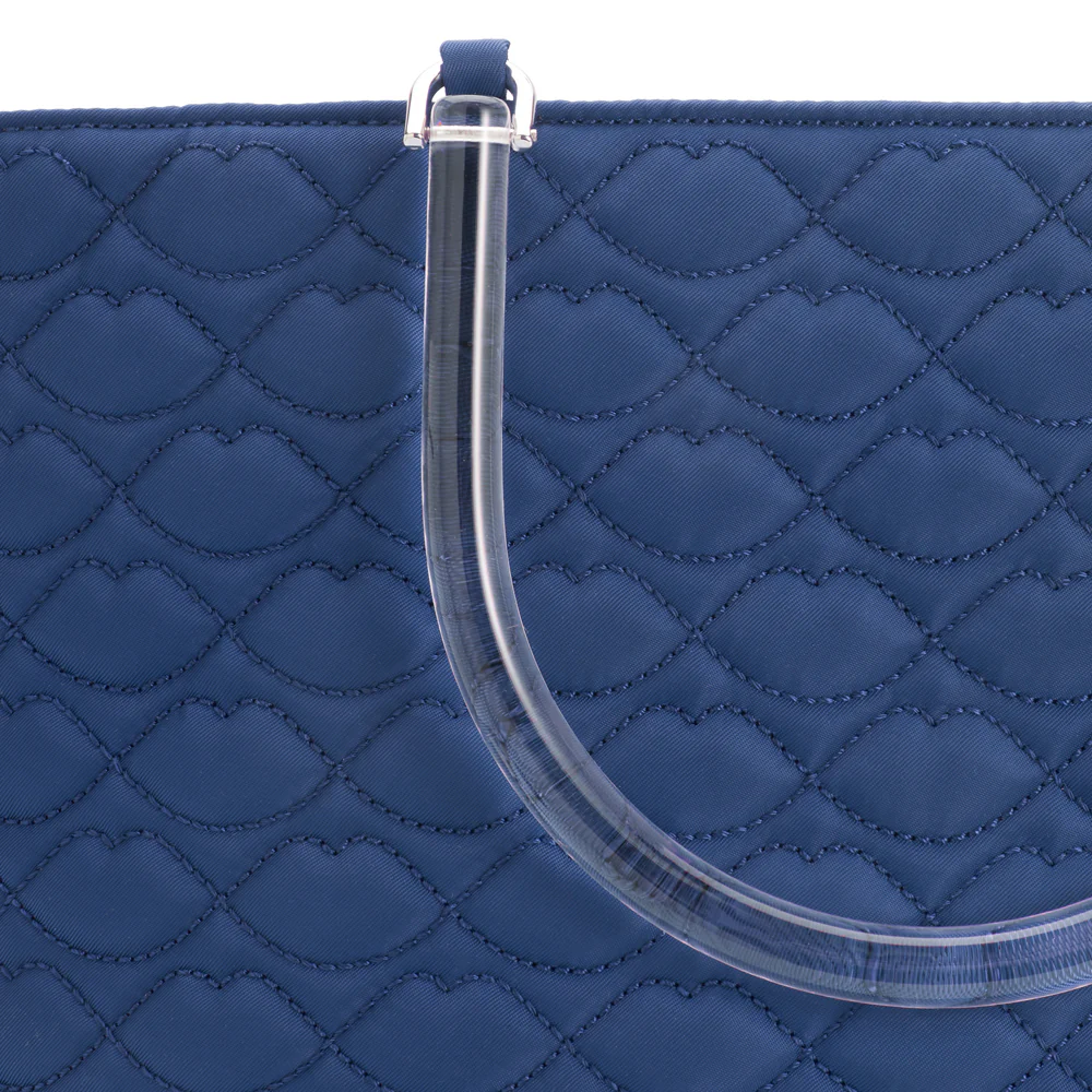 NAVY QUILTED LIPS LYRA TOTE BAG - Image 5
