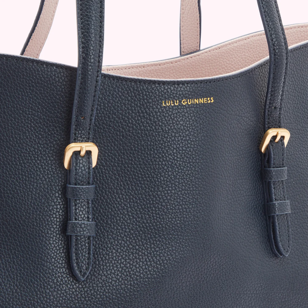 NAVY REVERSIBLE HANDLES JUDE TOTE BAG - Image 3