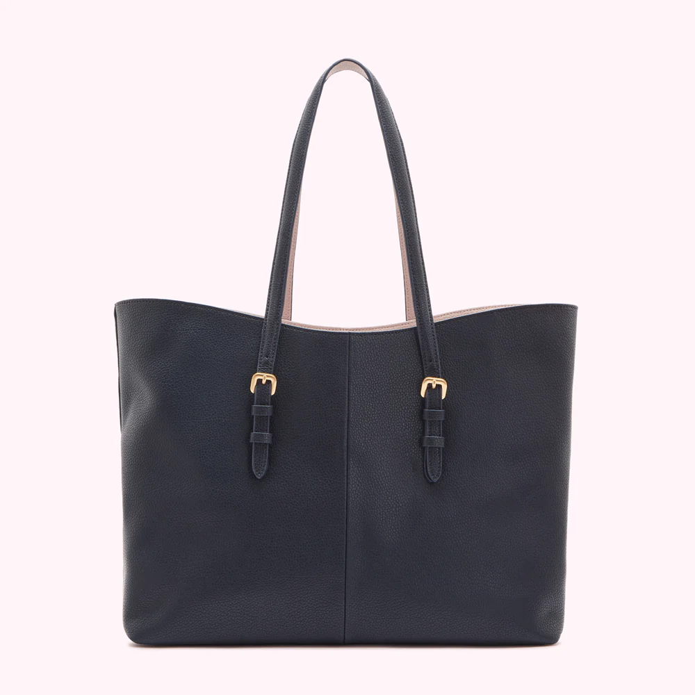 NAVY REVERSIBLE HANDLES JUDE TOTE BAG - Image 4