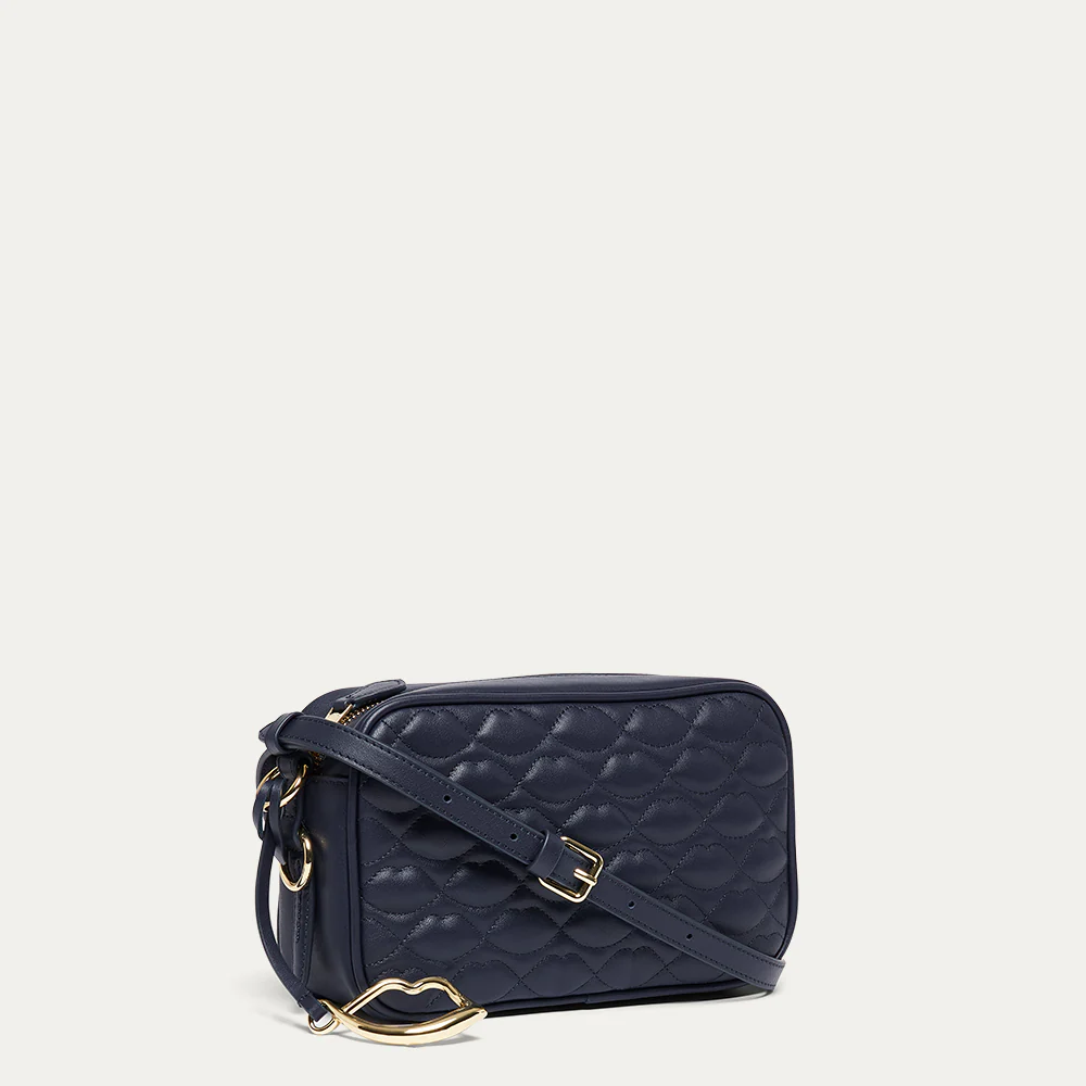 NAVY QUILTED LIP LEATHER ASHLEY CROSSBODY BAG - Image 2