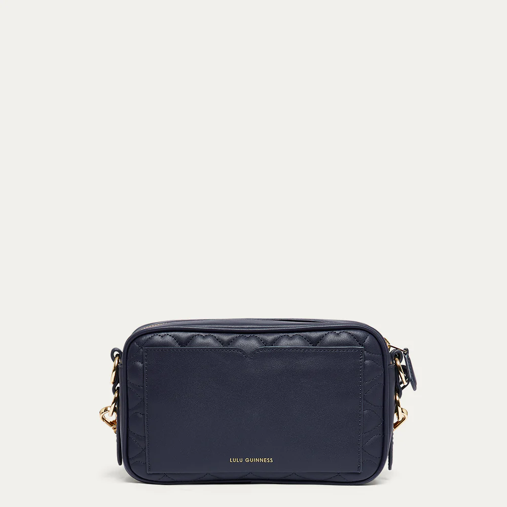 NAVY QUILTED LIP LEATHER ASHLEY CROSSBODY BAG - Image 3