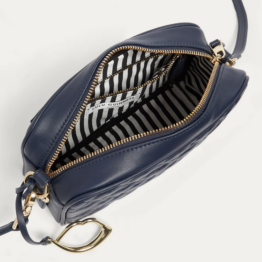 NAVY QUILTED LIP LEATHER ASHLEY CROSSBODY BAG - Image 4