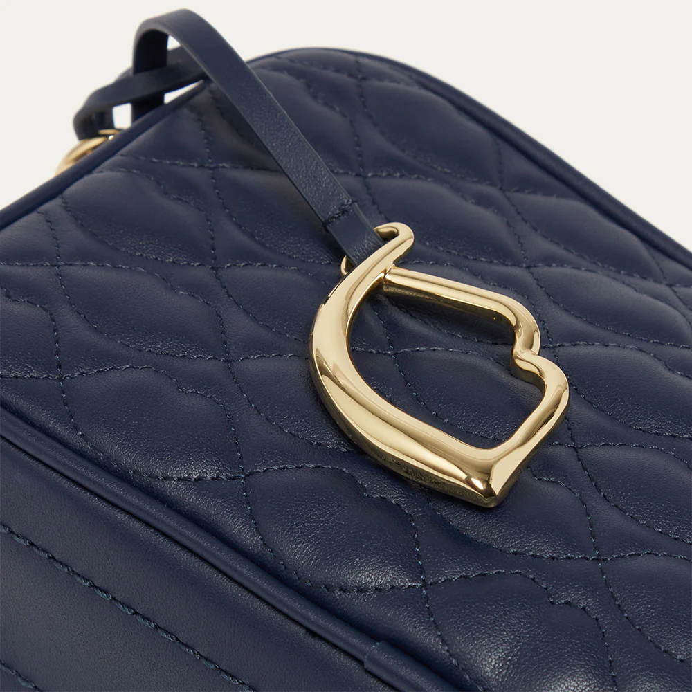 NAVY QUILTED LIP LEATHER ASHLEY CROSSBODY BAG - Image 5