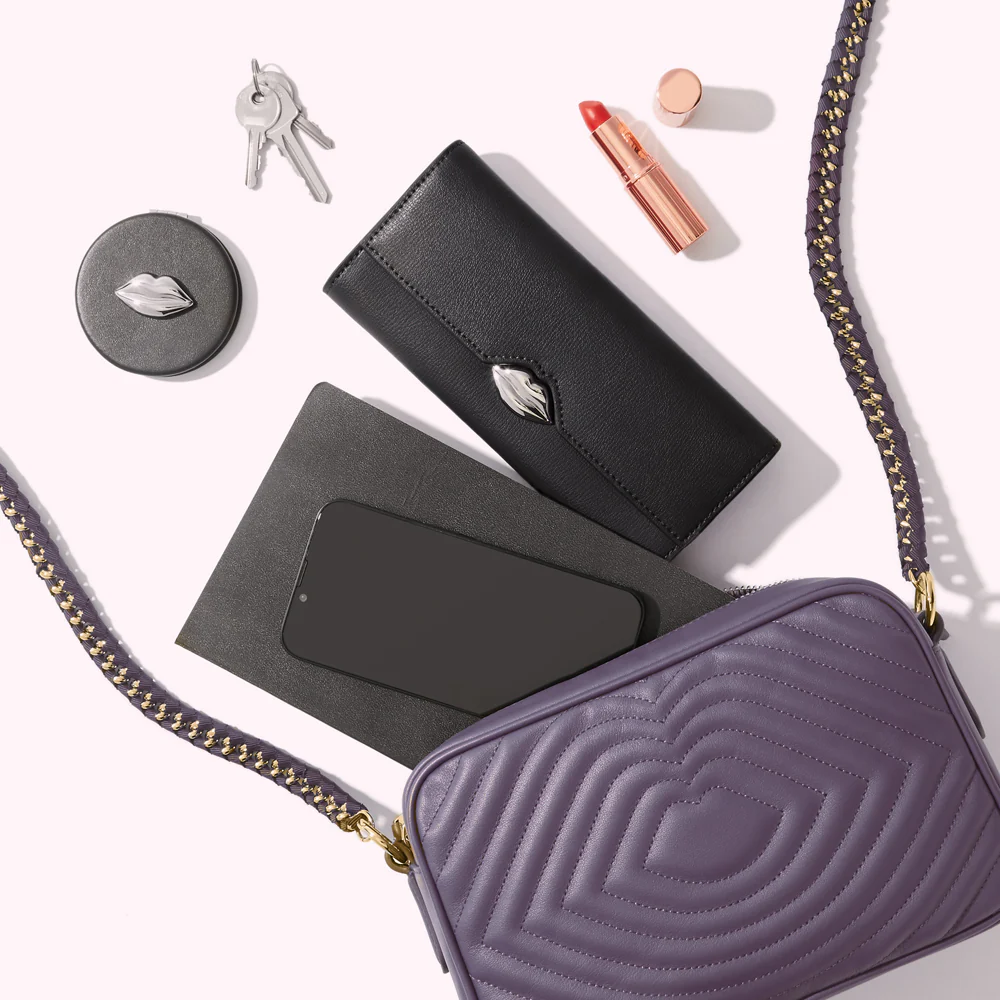 NIGHTSHADE LIP RIPPLE QUILTED LEATHER BELLA CROSSBODY BAG - Image 5