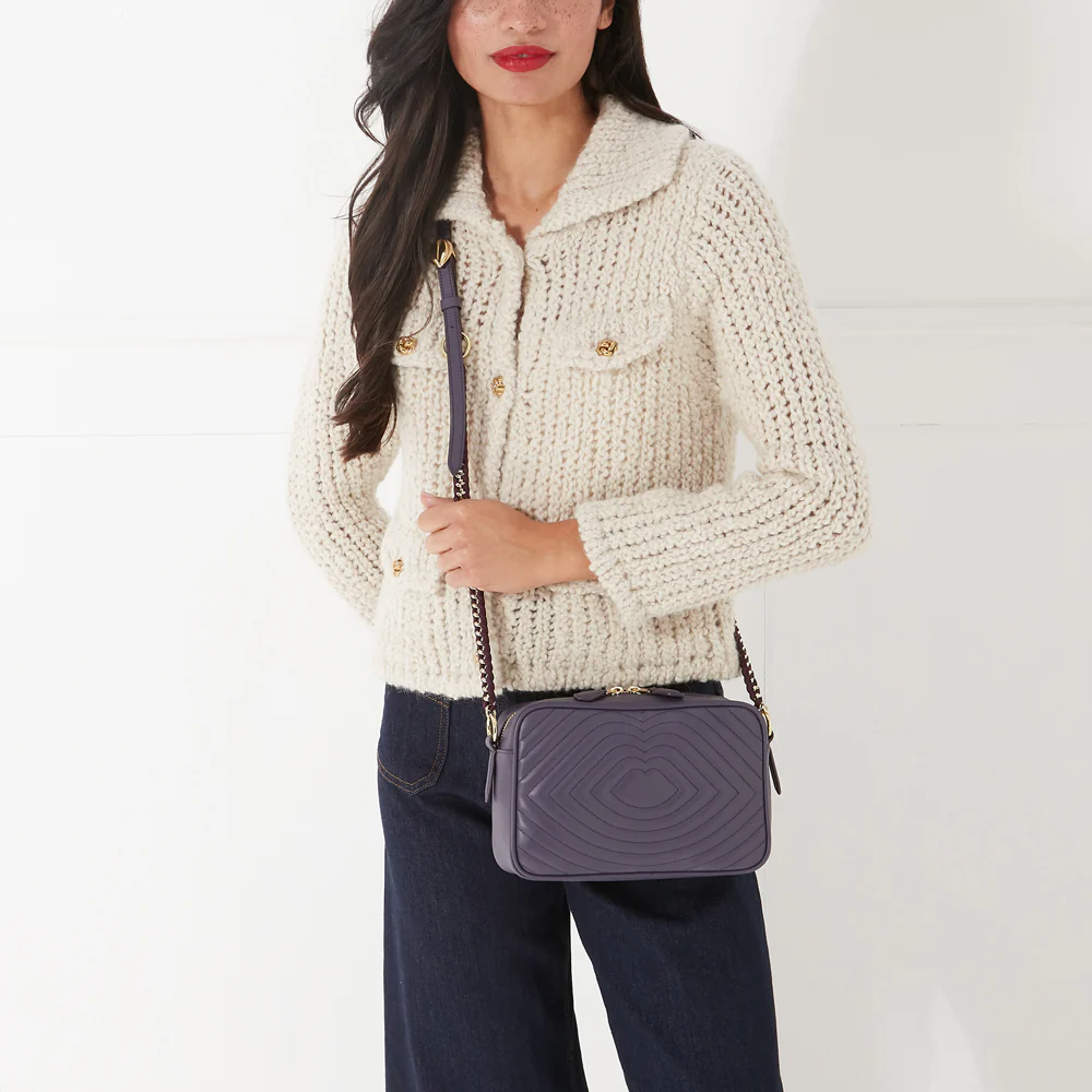 NIGHTSHADE LIP RIPPLE QUILTED LEATHER BELLA CROSSBODY BAG - Image 8