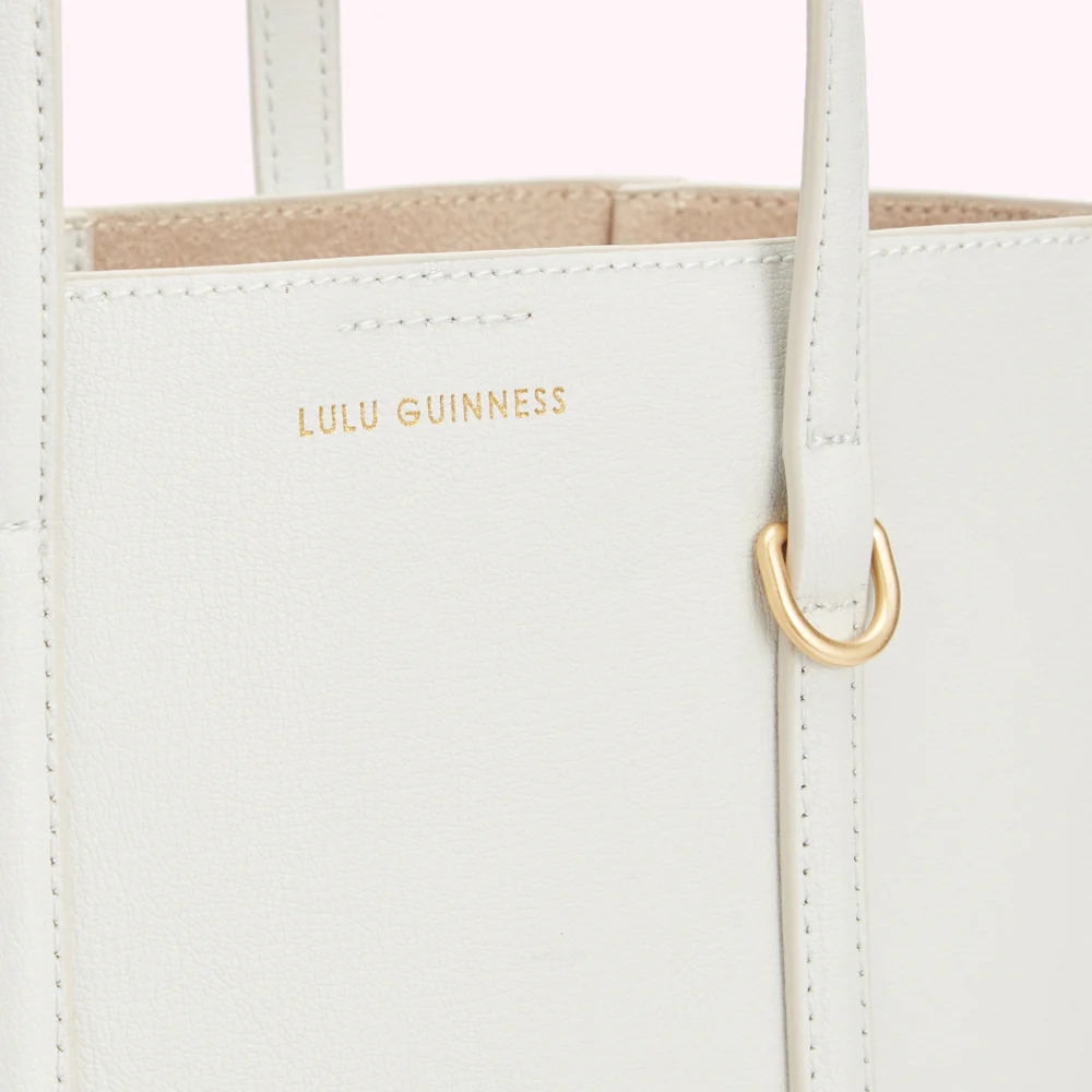 OYSTER LEATHER I LOVE LULU GARBO TOTE BAG - Image 5