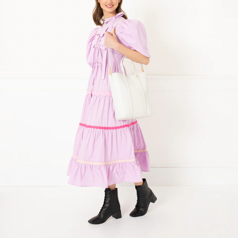 OYSTER LEATHER I LOVE LULU GARBO TOTE BAG - Image 7