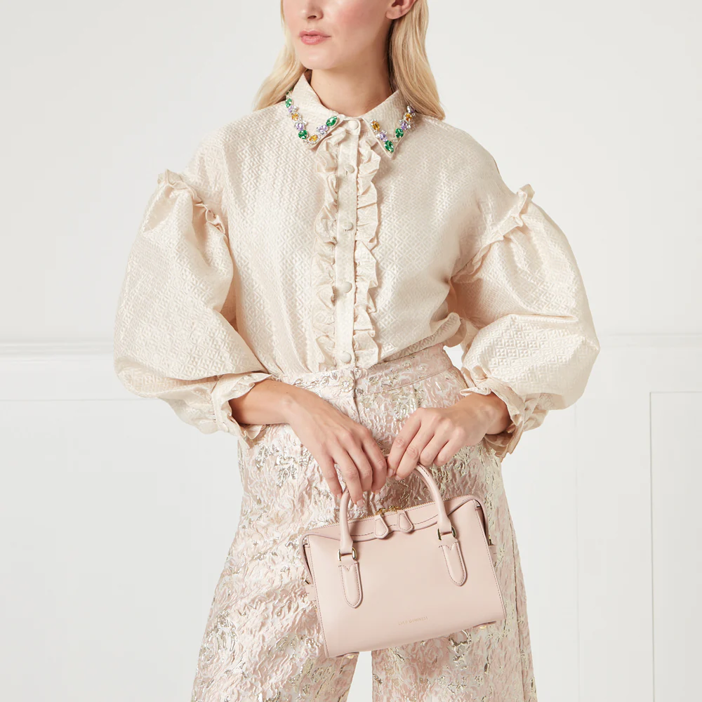 PEBBLE PINK LEATHER SMALL DYLAN HANDBAG - Image 7