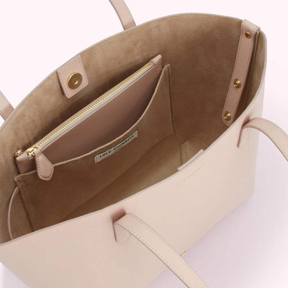 PEBBLE PINK LEATHER SMALL IVY TOTE BAG - Image 5
