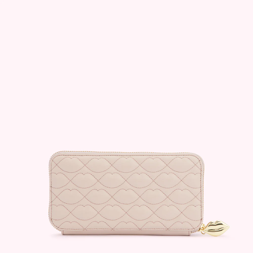 PEBBLE PINK LIP QUILTED LEATHER TANSY WALLET - Image 2