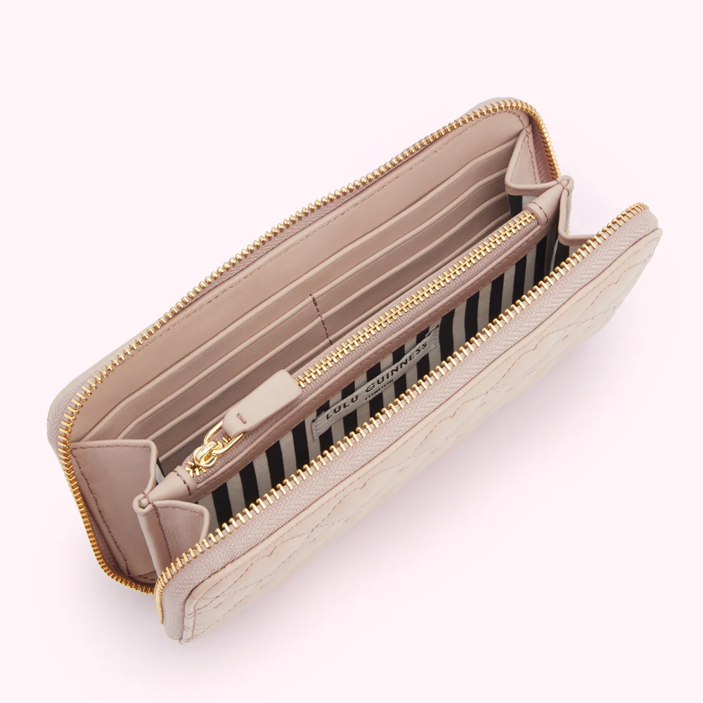 PEBBLE PINK LIP QUILTED LEATHER TANSY WALLET - Image 4