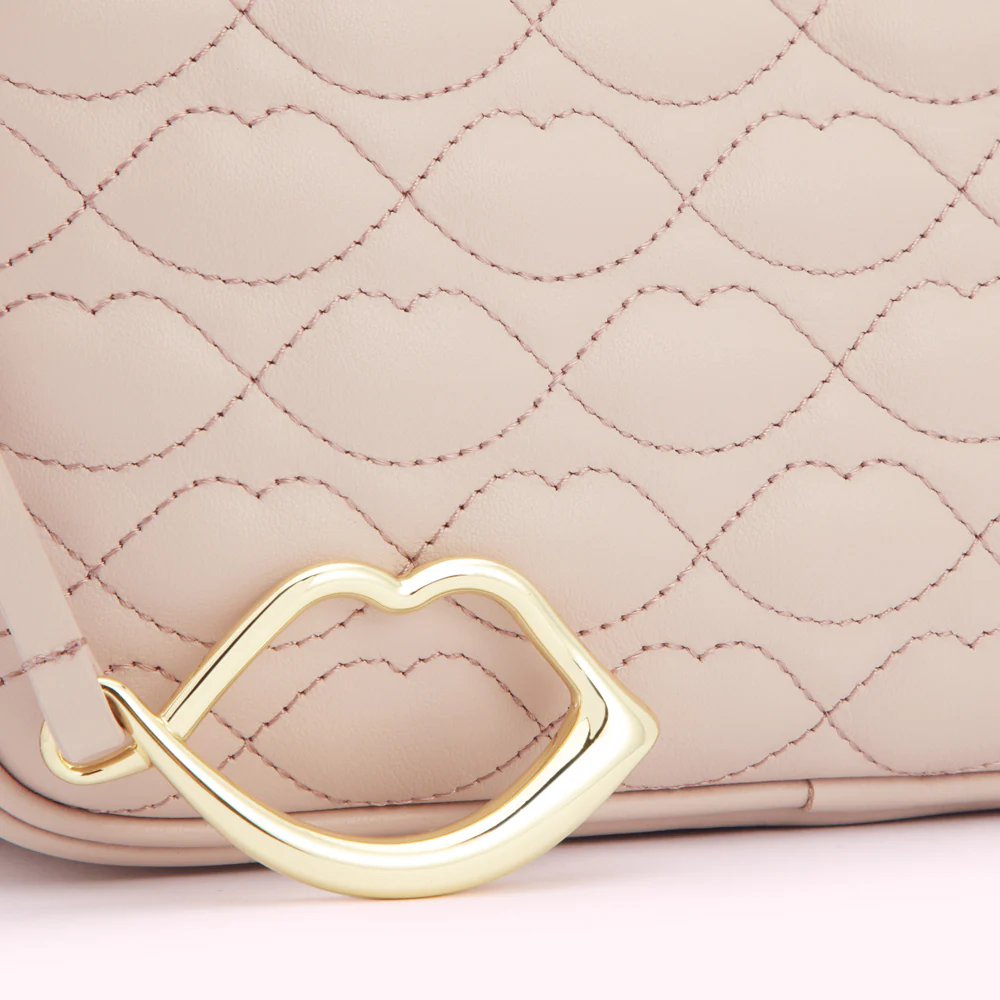 PEBBLE PINK SMALL QUILTED LIP ASHLEY LEATHER CROSSBODY BAG - Image 5