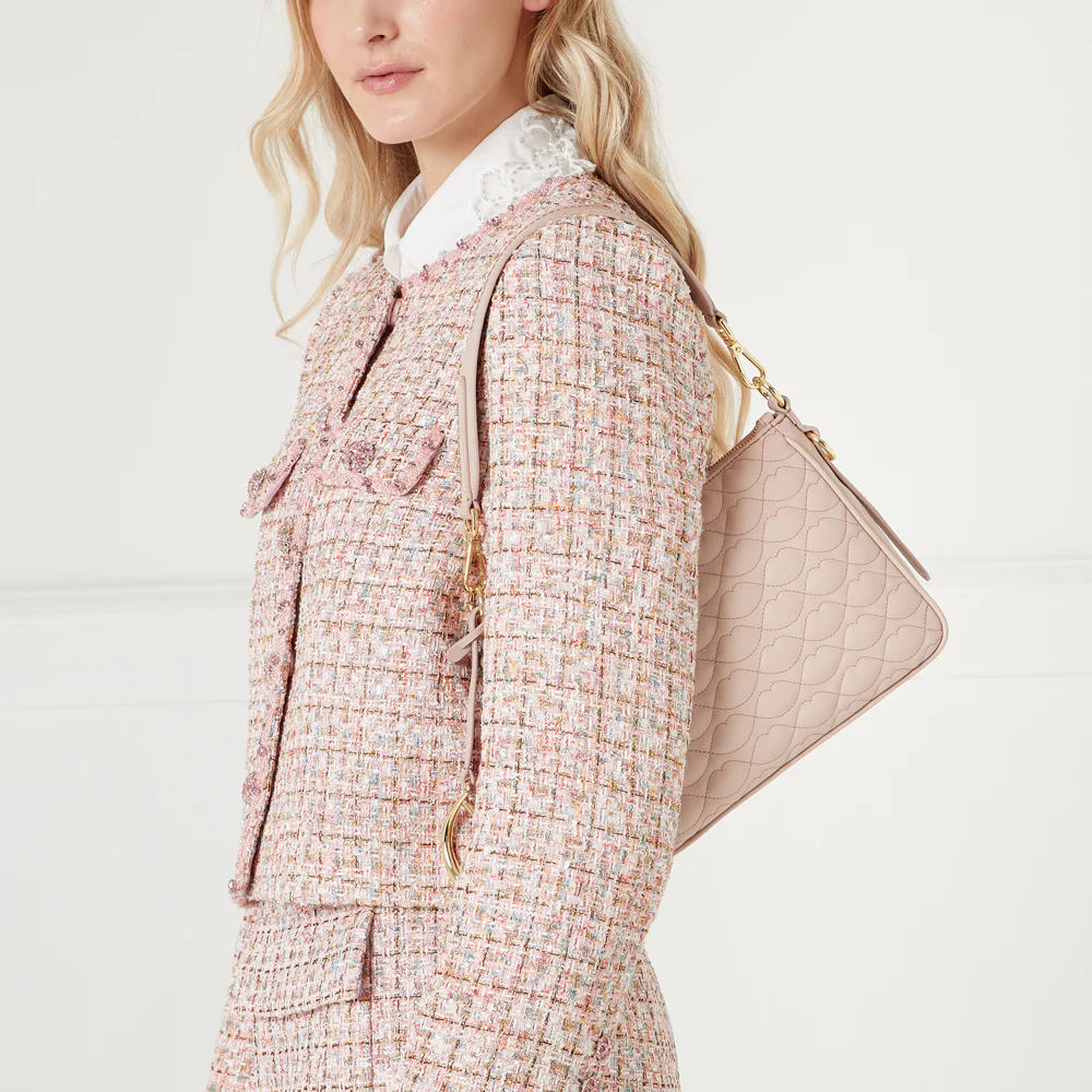 PEBBLE PINK SMALL QUILTED LIP LEATHER CALLIE CROSSBODY BAG - Image 11