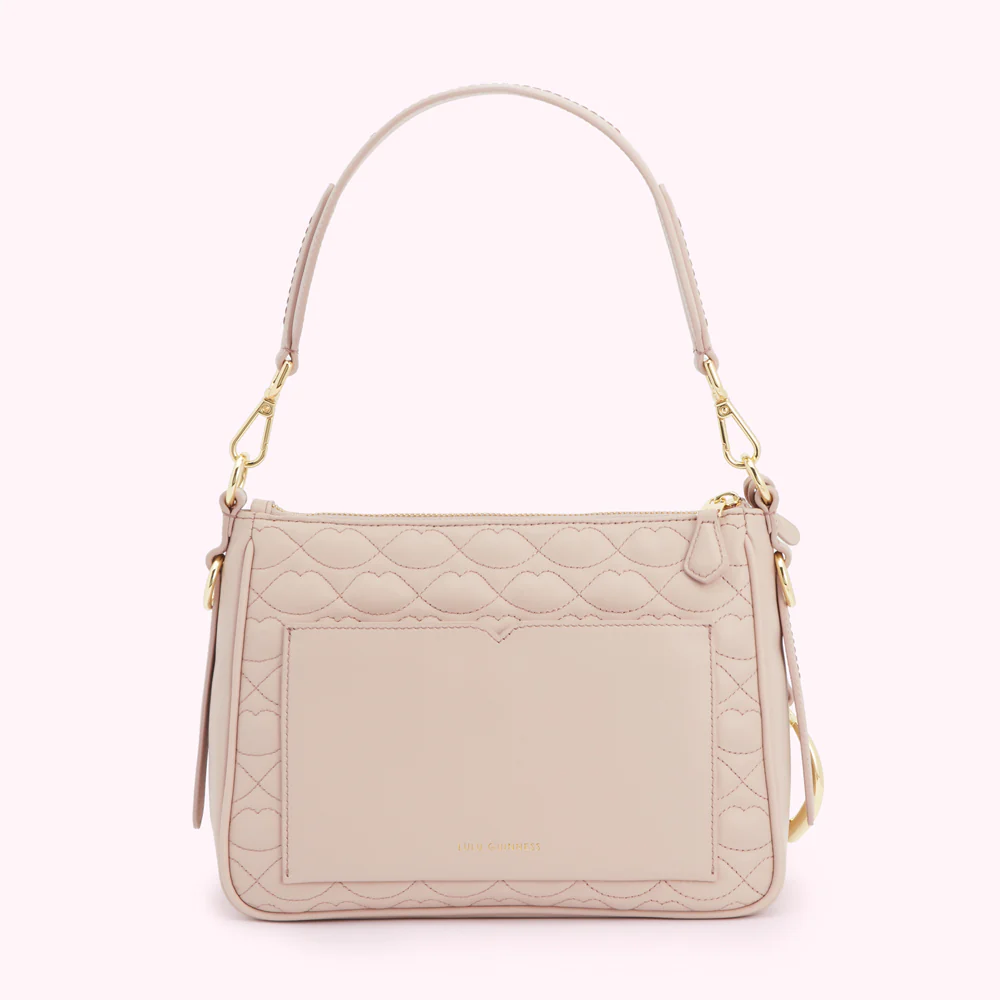 PEBBLE PINK SMALL QUILTED LIP LEATHER CALLIE CROSSBODY BAG - Image 2