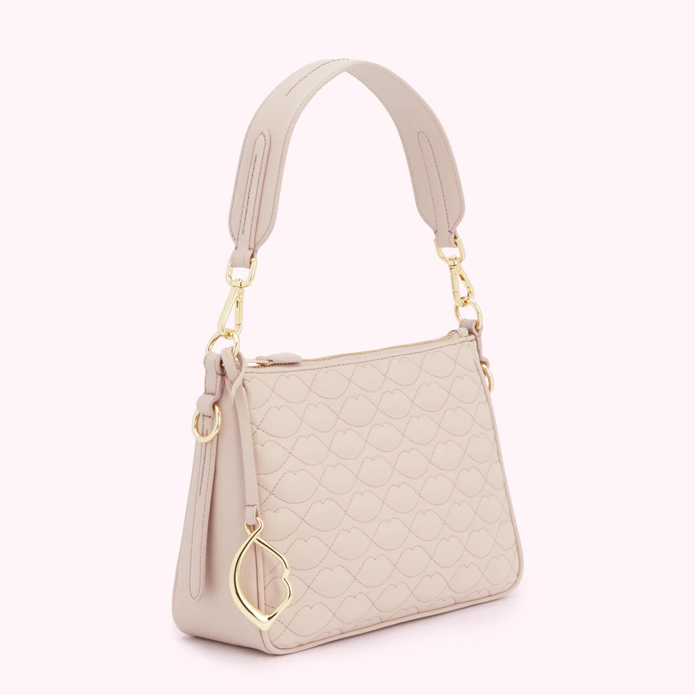 PEBBLE PINK SMALL QUILTED LIP LEATHER CALLIE CROSSBODY BAG - Image 3