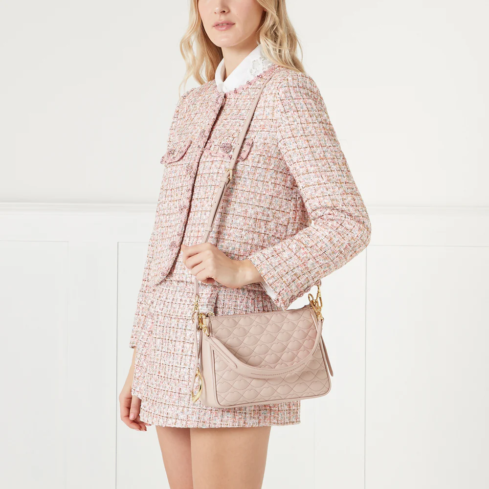 PEBBLE PINK SMALL QUILTED LIP LEATHER CALLIE CROSSBODY BAG - Image 7