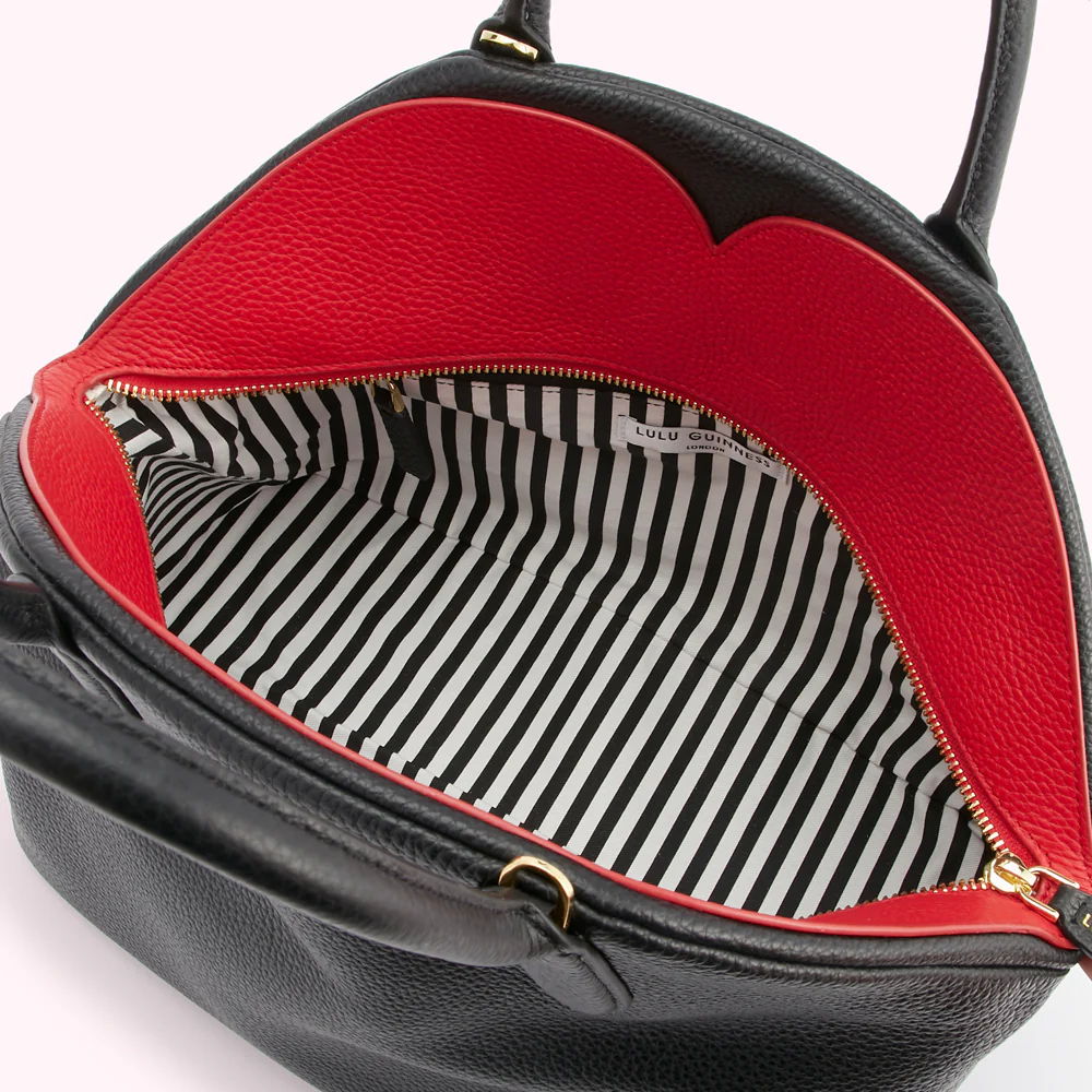 BLACK MULTI LEATHER LARGE VALENTINA HANDBAG - Image 3