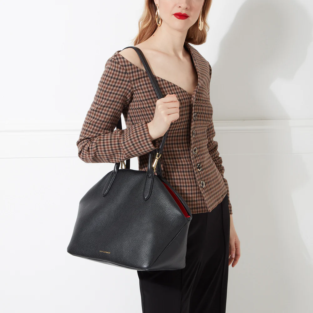 BLACK MULTI LEATHER LARGE VALENTINA HANDBAG - Image 6