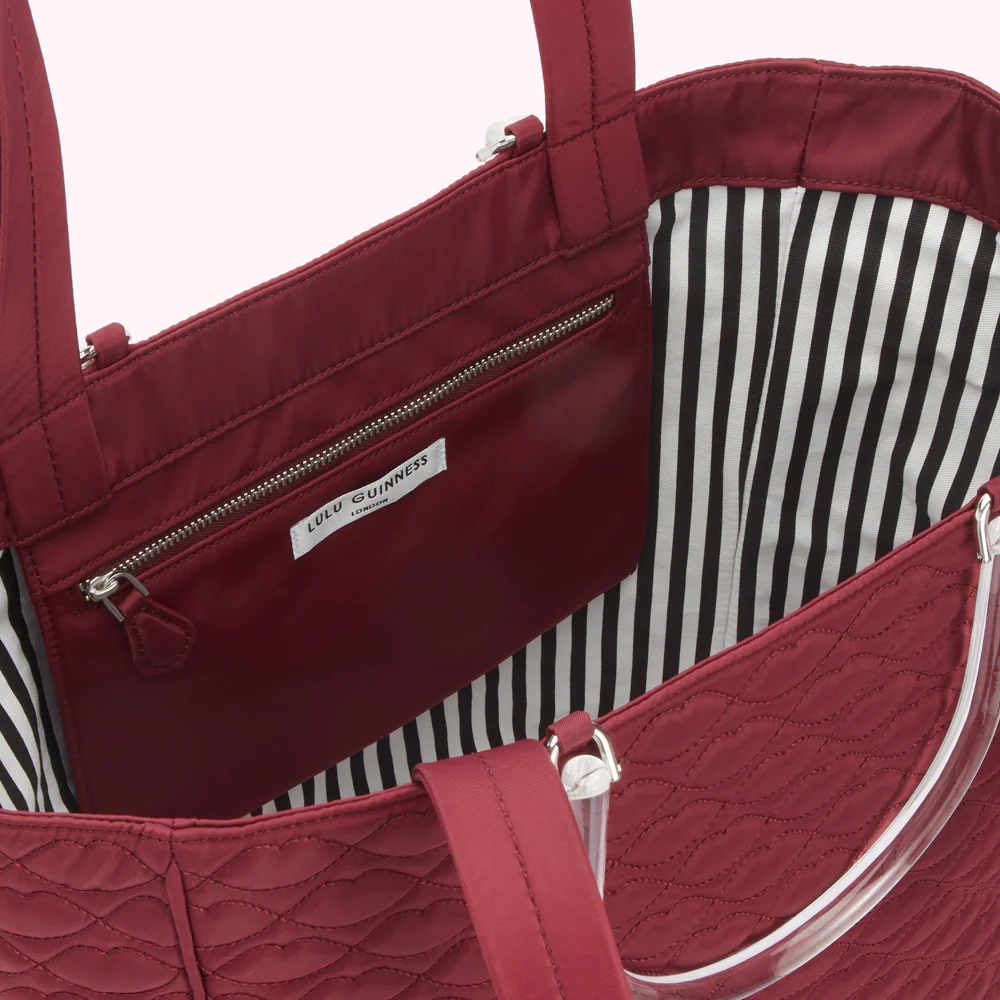 PEONY QUILTED LIPS LYRA TOTE BAG - Image 4