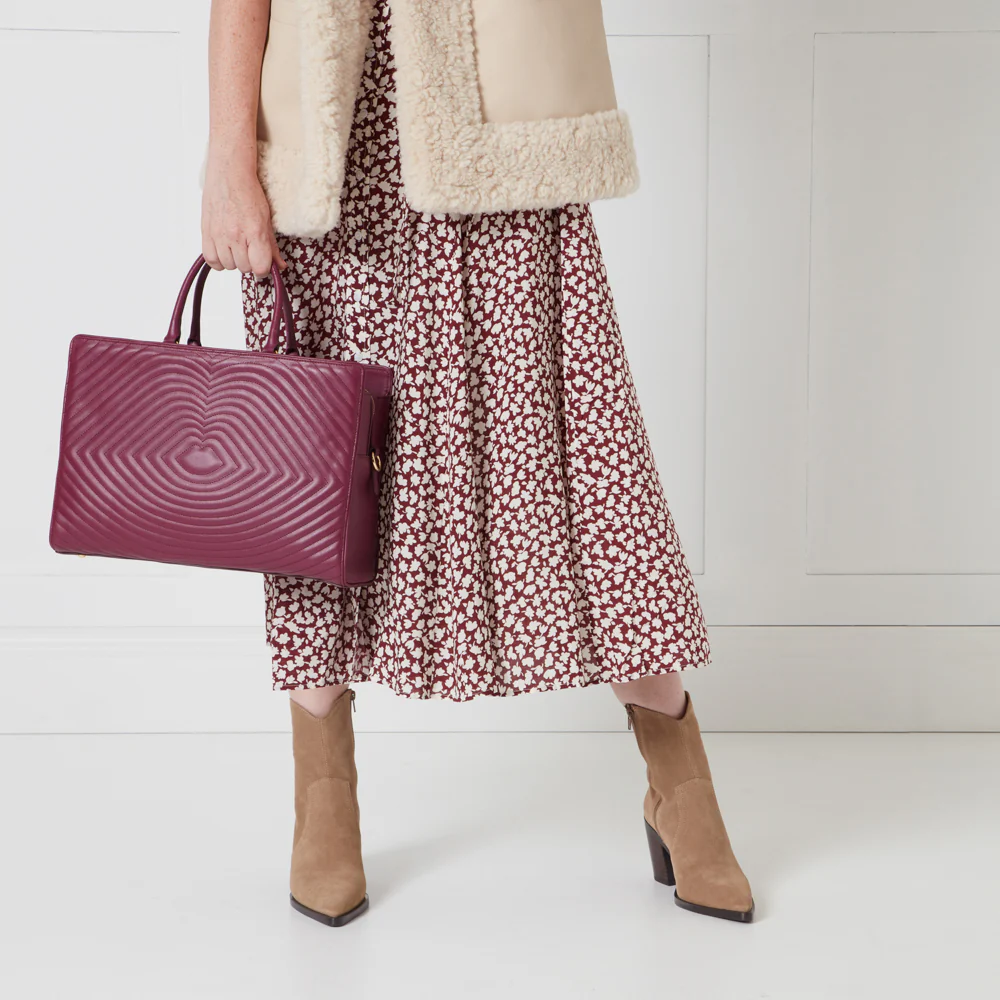 PEONY LIP RIPPLE QUILTED LEATHER BETHANY HANDBAG - Image 6