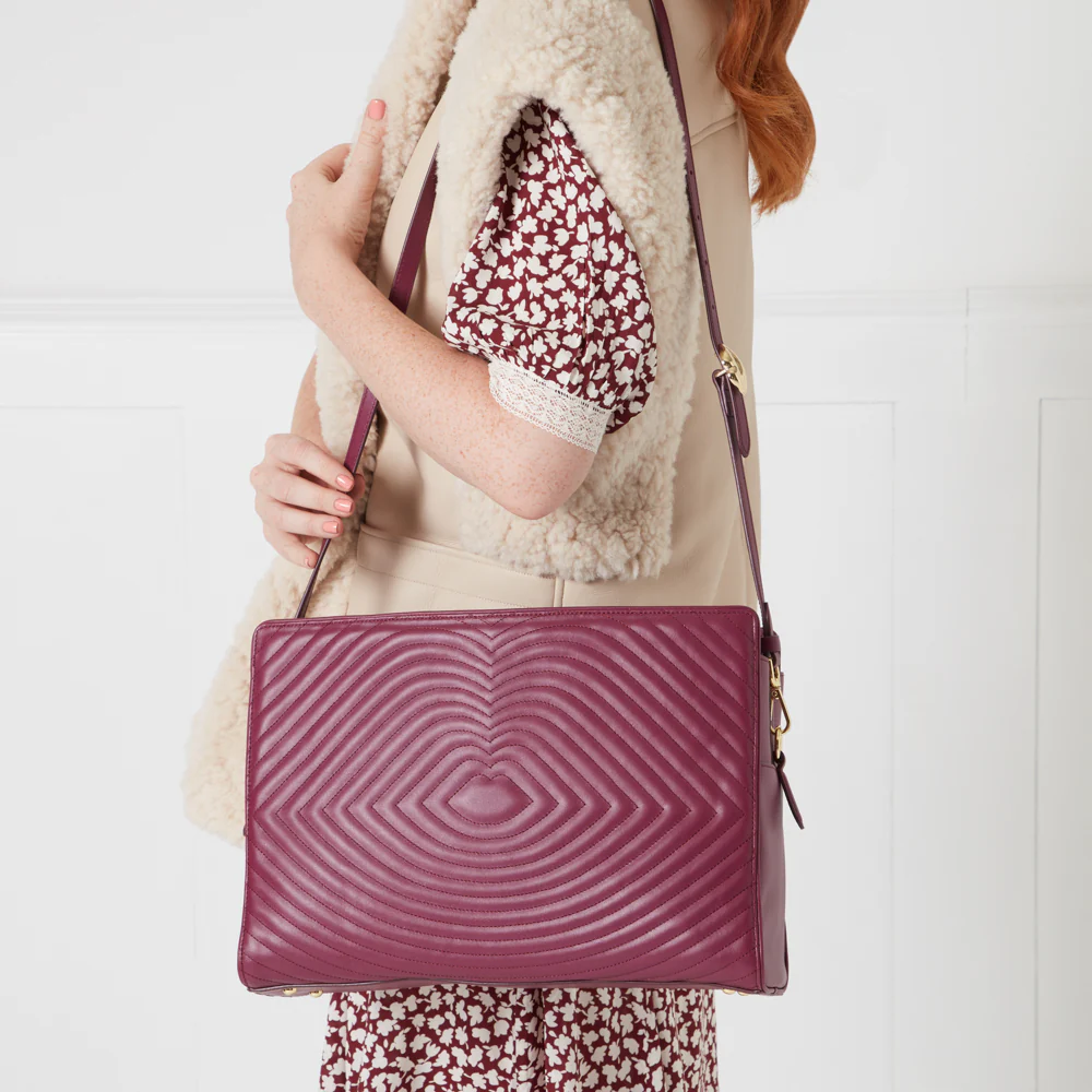 PEONY LIP RIPPLE QUILTED LEATHER BETHANY HANDBAG - Image 7