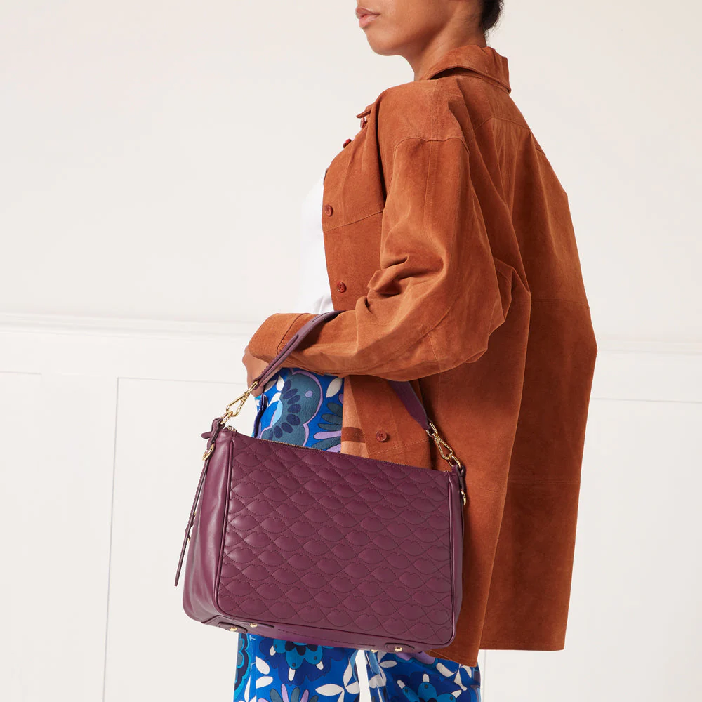 PEONY MEDIUM QUILTED LIP LEATHER CALLIE CROSSBODY BAG - Image 6