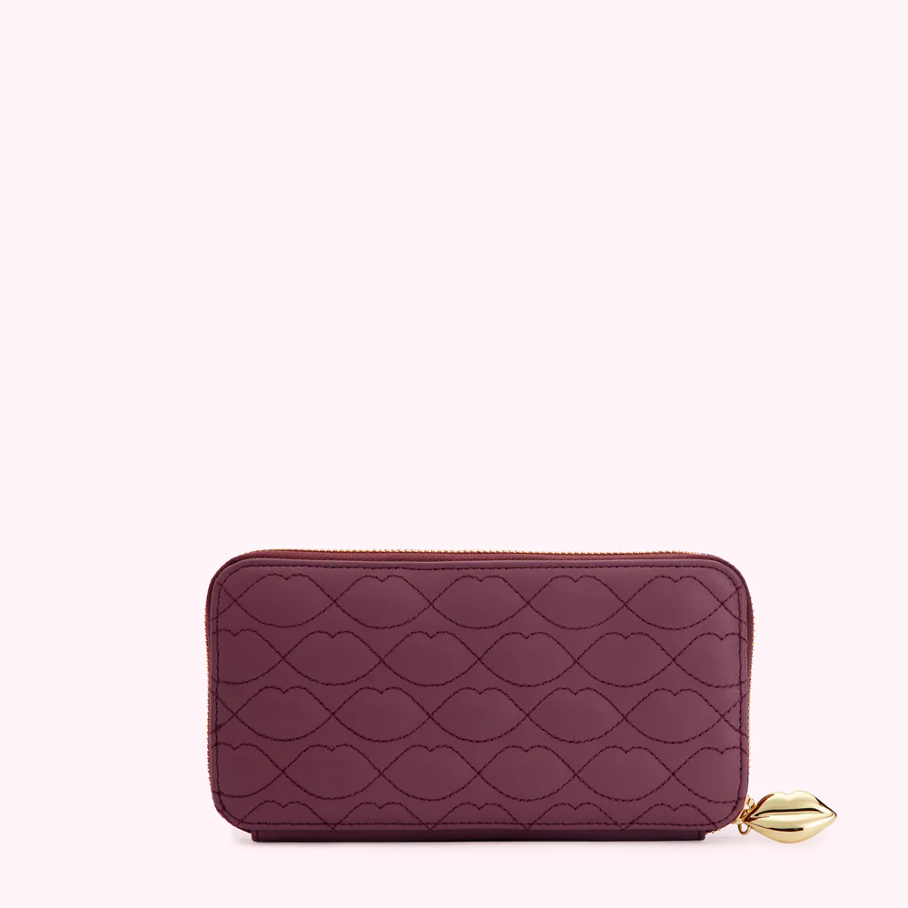 PEONY LIP QUILTED LEATHER TANSY WALLET