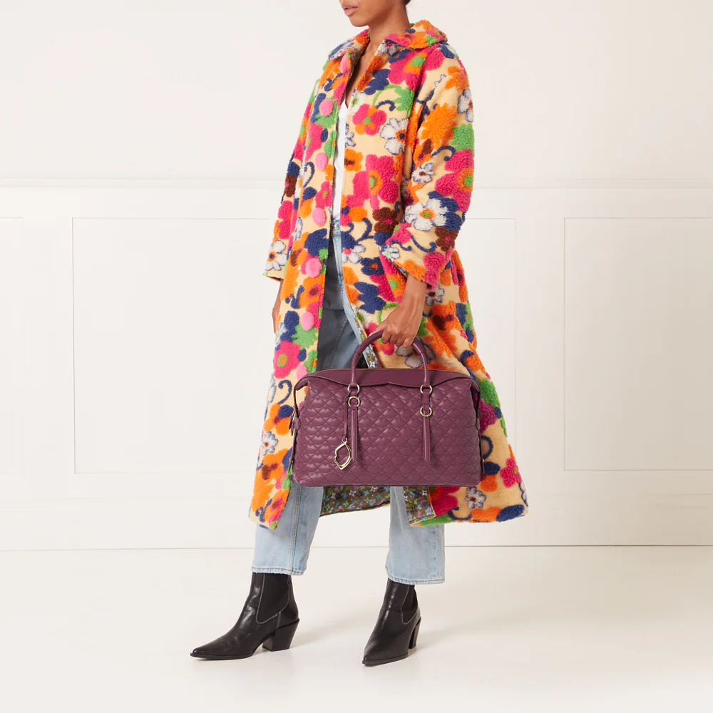 PEONY QUILTED LIP TAYLOR LEATHER HANDBAG - Image 7