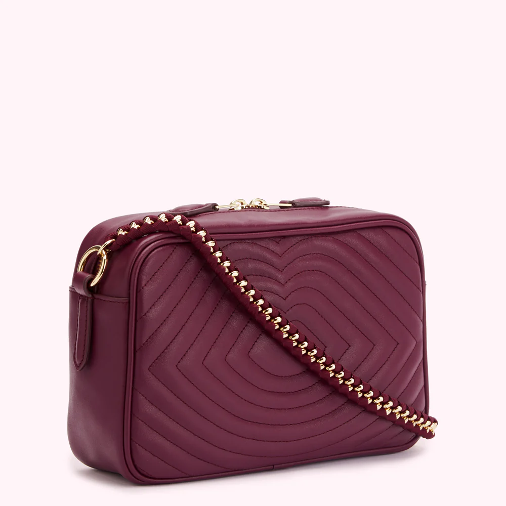 PEONY LIP RIPPLE QUILTED LEATHER BELLA CROSSBODY BAG - Image 3