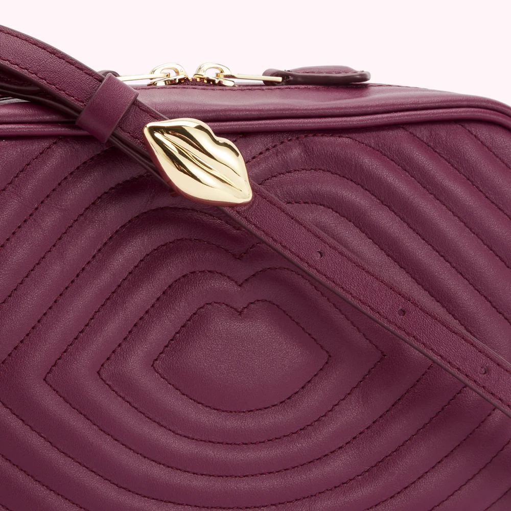 PEONY LIP RIPPLE QUILTED LEATHER BELLA CROSSBODY BAG - Image 5