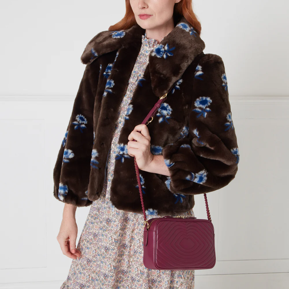 PEONY LIP RIPPLE QUILTED LEATHER BELLA CROSSBODY BAG - Image 7