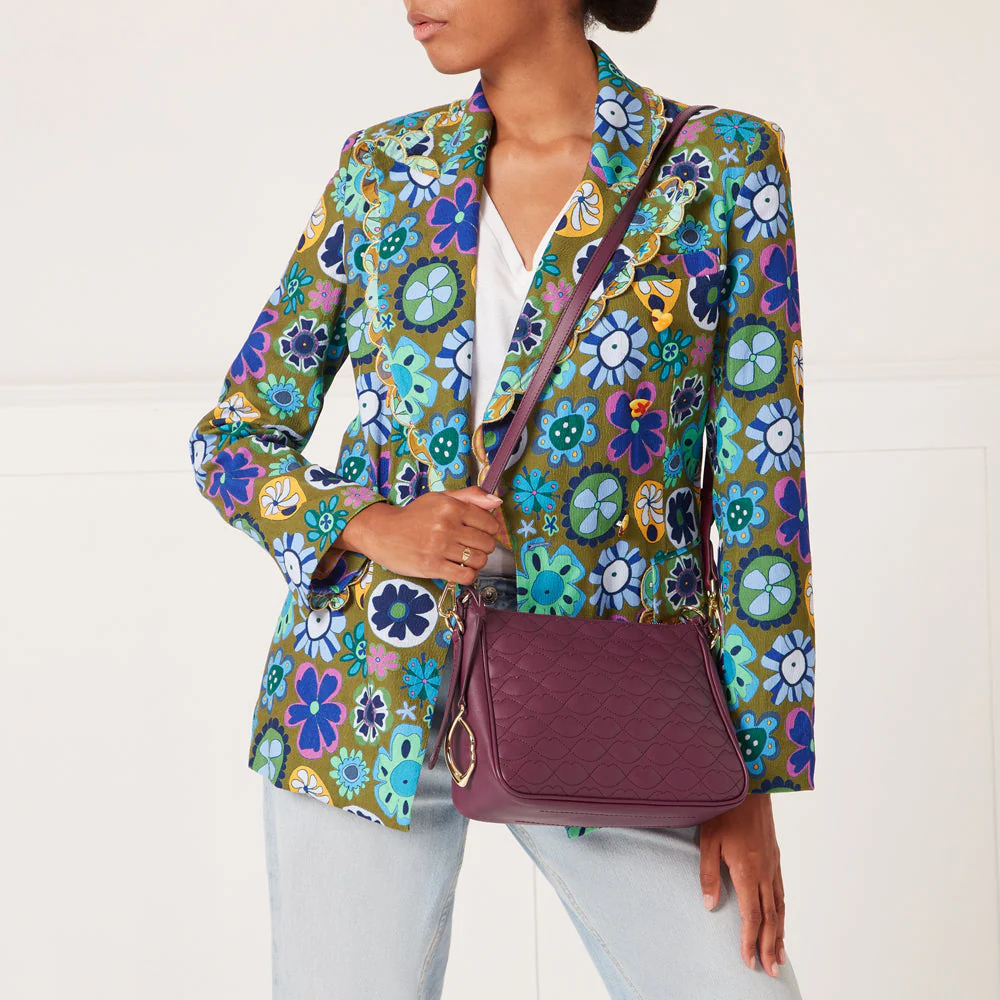 PEONY SMALL QUILTED LIP LEATHER CALLIE CROSSBODY BAG - Image 6