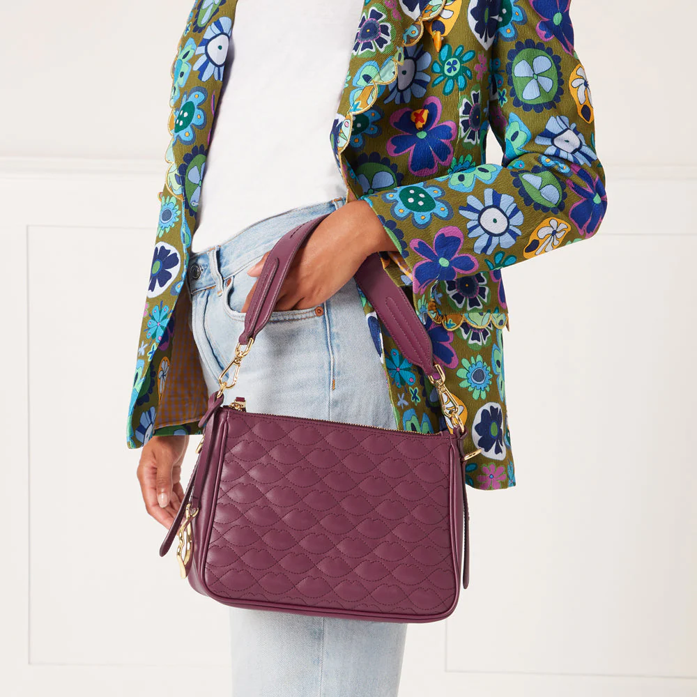 PEONY SMALL QUILTED LIP LEATHER CALLIE CROSSBODY BAG - Image 8