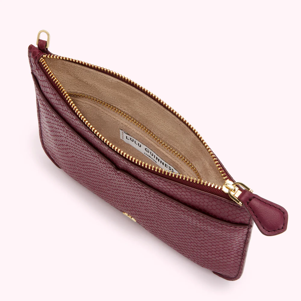 PEONY SNAKE EMBOSSED LEATHER AVA POCHETTE - Image 3