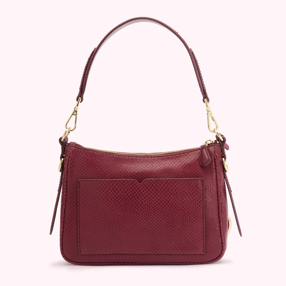 PEONY SMALL SNAKE EMBOSSED LEATHER CALLIE CROSSBODY BAG - Image 2